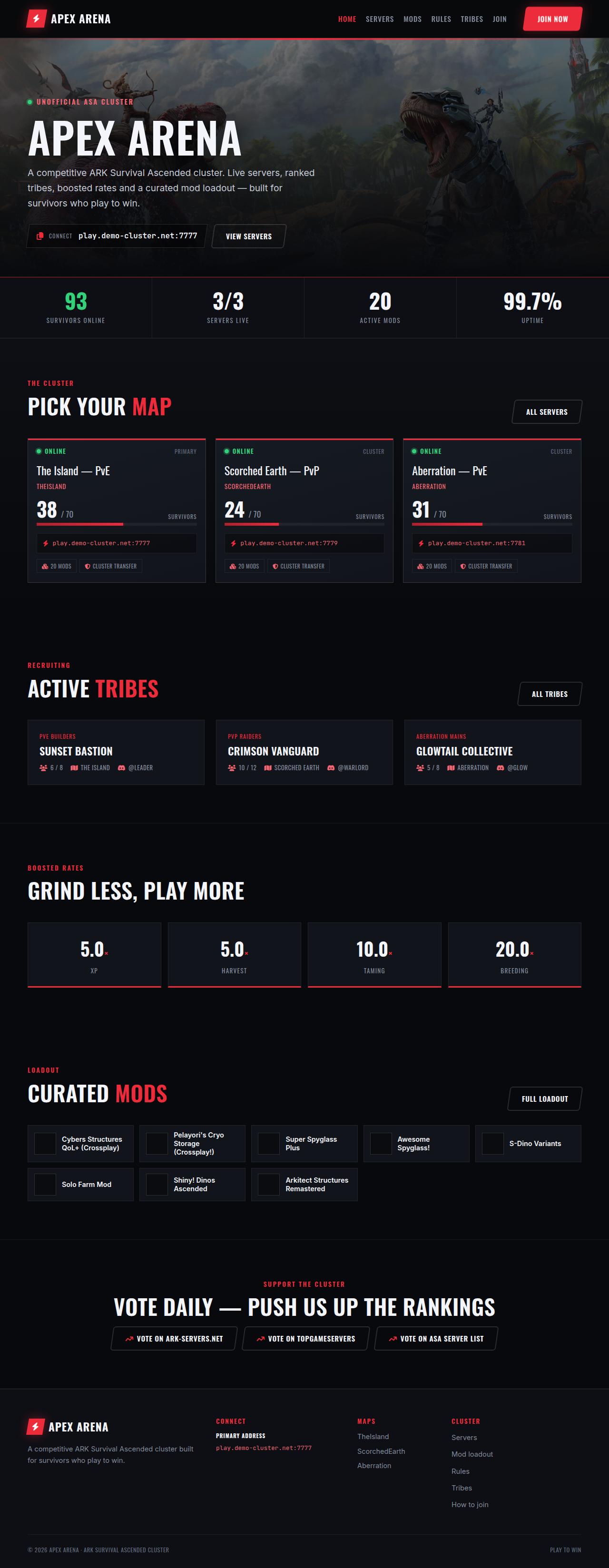 Apex Arena website preview