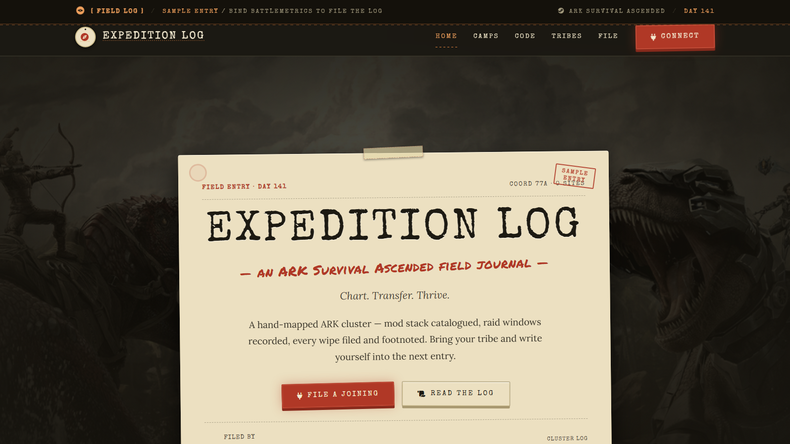 Expedition Log website preview