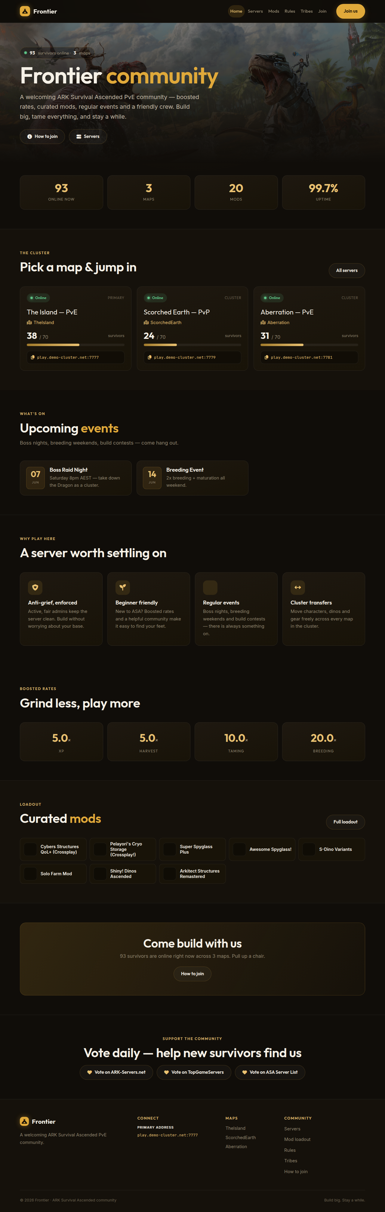 Frontier website preview